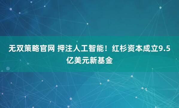无双策略官网 押注人工智能！红杉资本成立9.5亿美元新基金